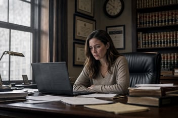A lady researching what is a sexual assault.
