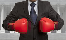 Strong Attorney Fighting Boxing Gloves