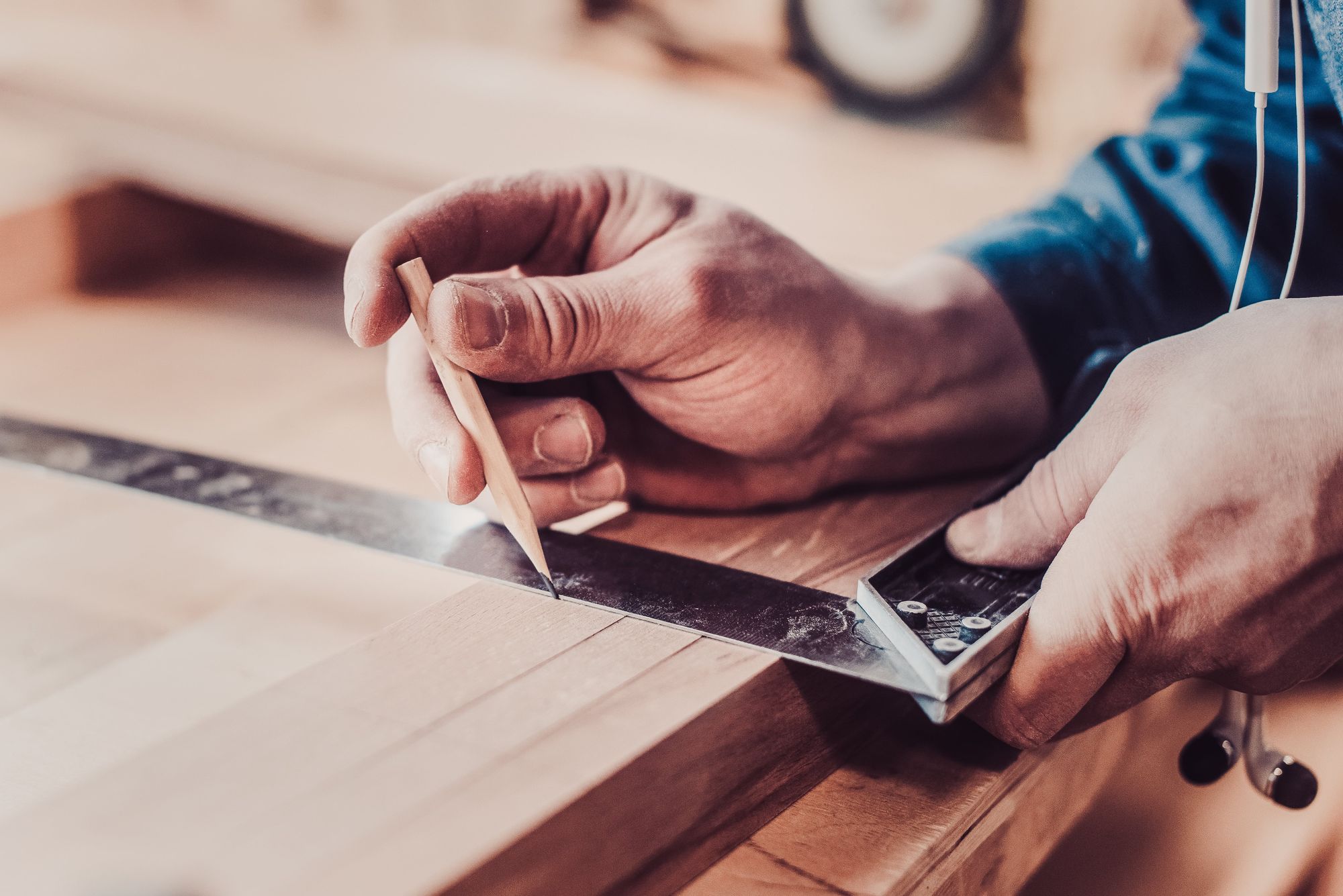An Image of a carpenter working
